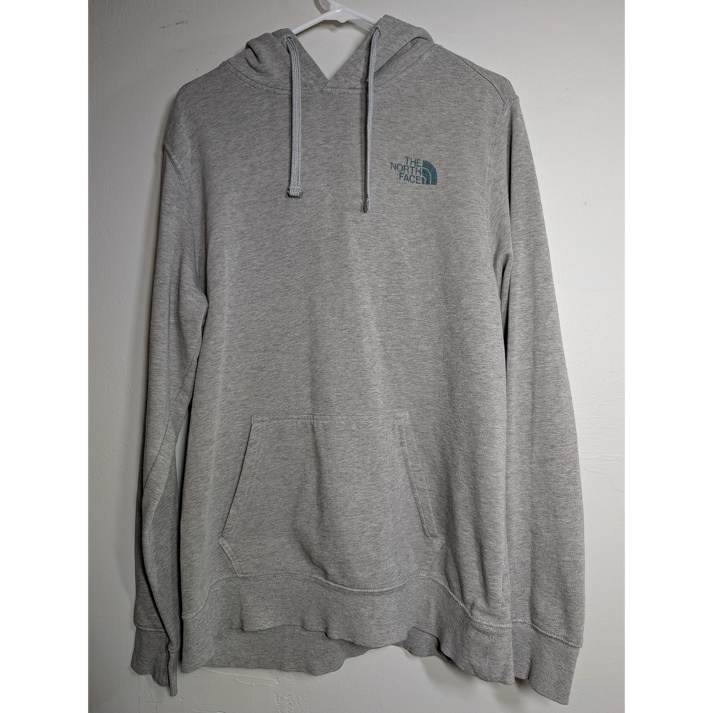 Men's North Face Gray Pullover Size L Graphic Hoodie Never Stop‎ Exploring